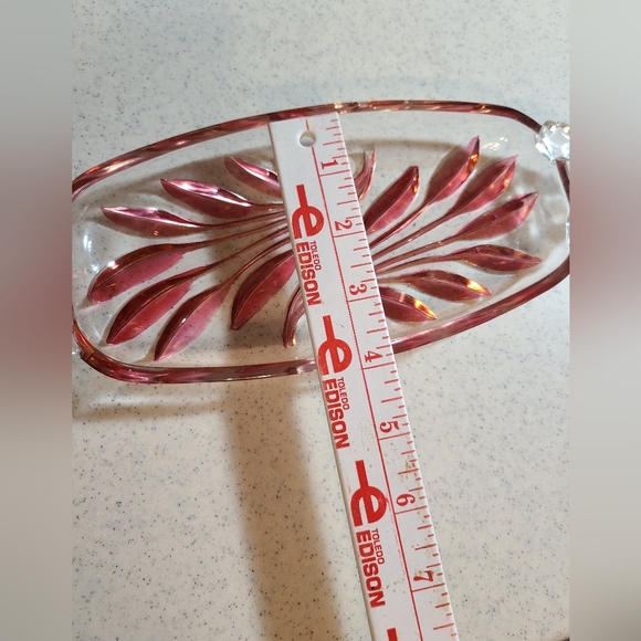 Elegant Pink and Clear Glass Serving Tray - Picture 6 of 10